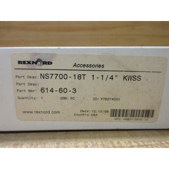 Rexnord NS7700-18T-1-14"-KWSS Split Nylon Sprocket 614-60-3