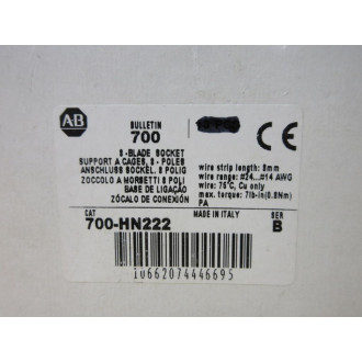 Allen Bradley 700-HN222 Relay Socket 700HN222 (Pack of 3)