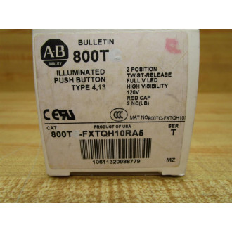 Allen Bradley 800T-FXTQH10RA5 Push Button 800TFXTQH10RA5 Red Cap