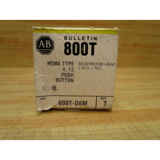 Allen Bradley 800T-D6M Push Button 800TD6M Red