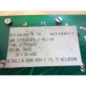 Baelz Automatic WBS-32170 Temperature Controller WBS32170 - Used