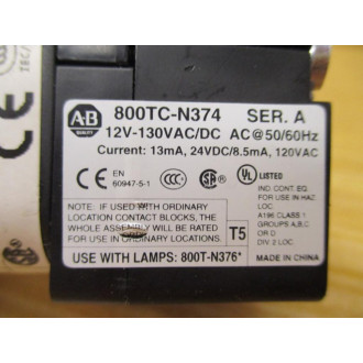 Allen Bradley 800T-FXQH2RA PushPull 800TFXQH2RA Red - New No Box