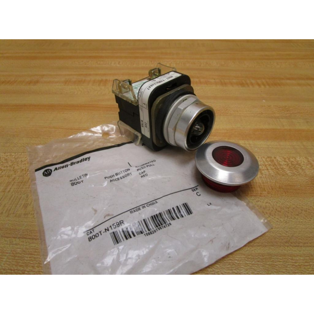 Allen Bradley 800T-FXMQL24RA7 Red Button W800T-NL24, 800T-XA7 - New No Box
