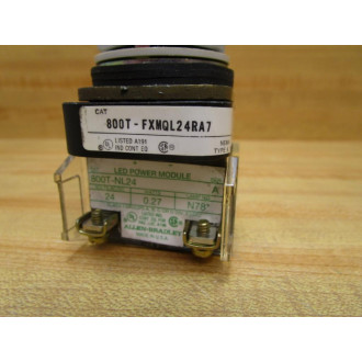 Allen Bradley 800T-FXMQL24RA7 Push Button W800T-NL24, 800T-XA7 - New No Box