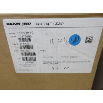 Rexnord 10177695 Table Top Chain LF821K12 10' Length