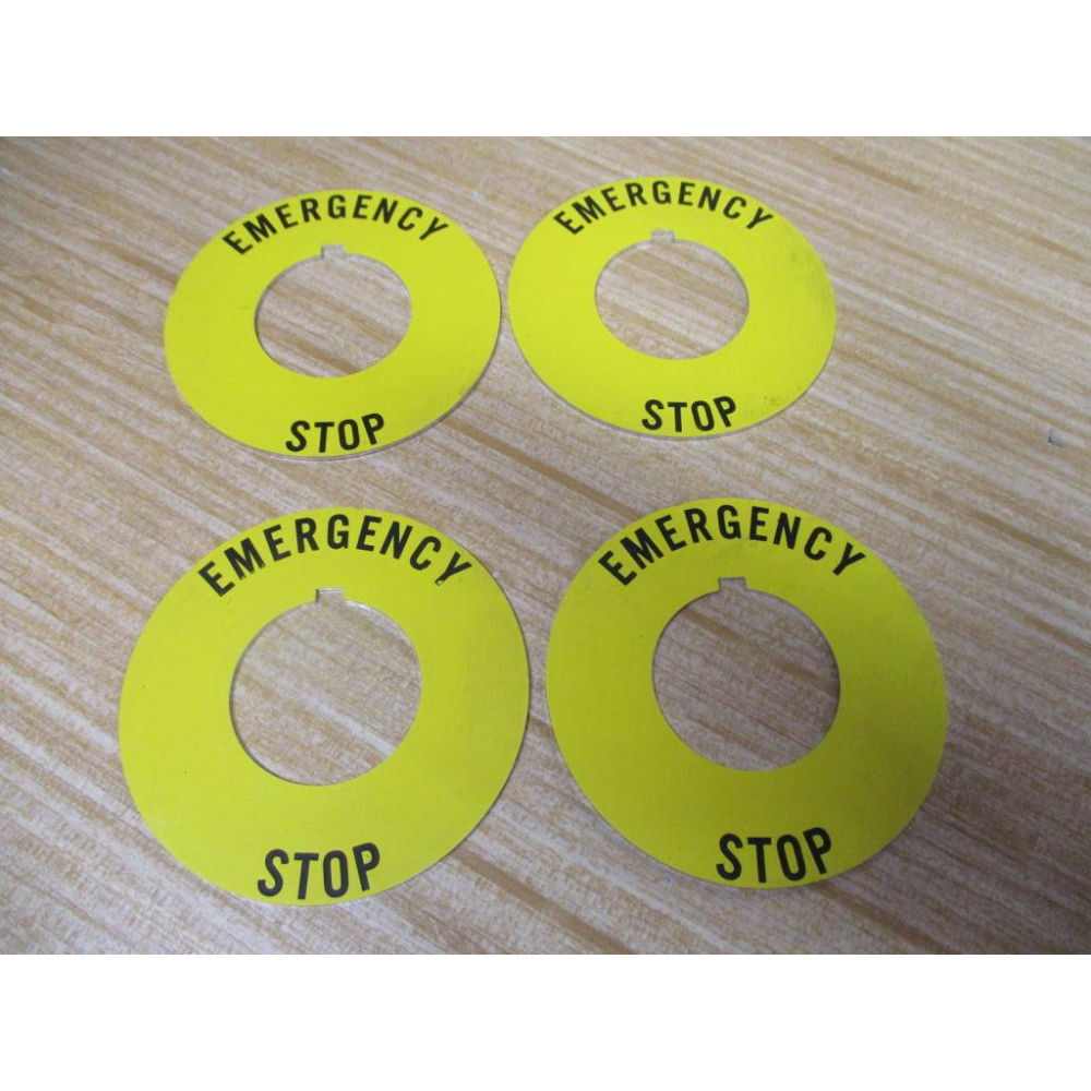 Allen Bradley 800T-X646EM Emergency Stop Legend Plate (Pack of 4) - New No Box