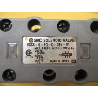 SMC VSS8-6-FG-D-3EZ-V1 Double Solenoid Valve VS8A50 VSS86FGD3EZV1 - Used