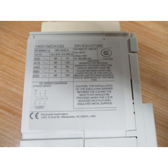 Allen Bradley 140G-G2C4-C25 Circuit Breaker 25 AMP - New No Box