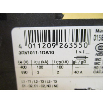 Siemens 3RV1011-1DA10 Sirius Motor Starter 3RV10111DA10 - Used
