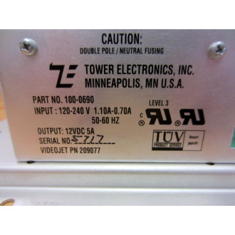 Tower Electronics 100-0690 Power Supply 1000690 - Used