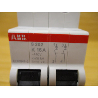 ABB S 202 K 16A Circuit Breaker  S202-K16A 440VAC - Used