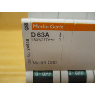 Square D MG24546 Merlin Gerin 63A Breaker Schneider 24546 WO DIN Clips - Used