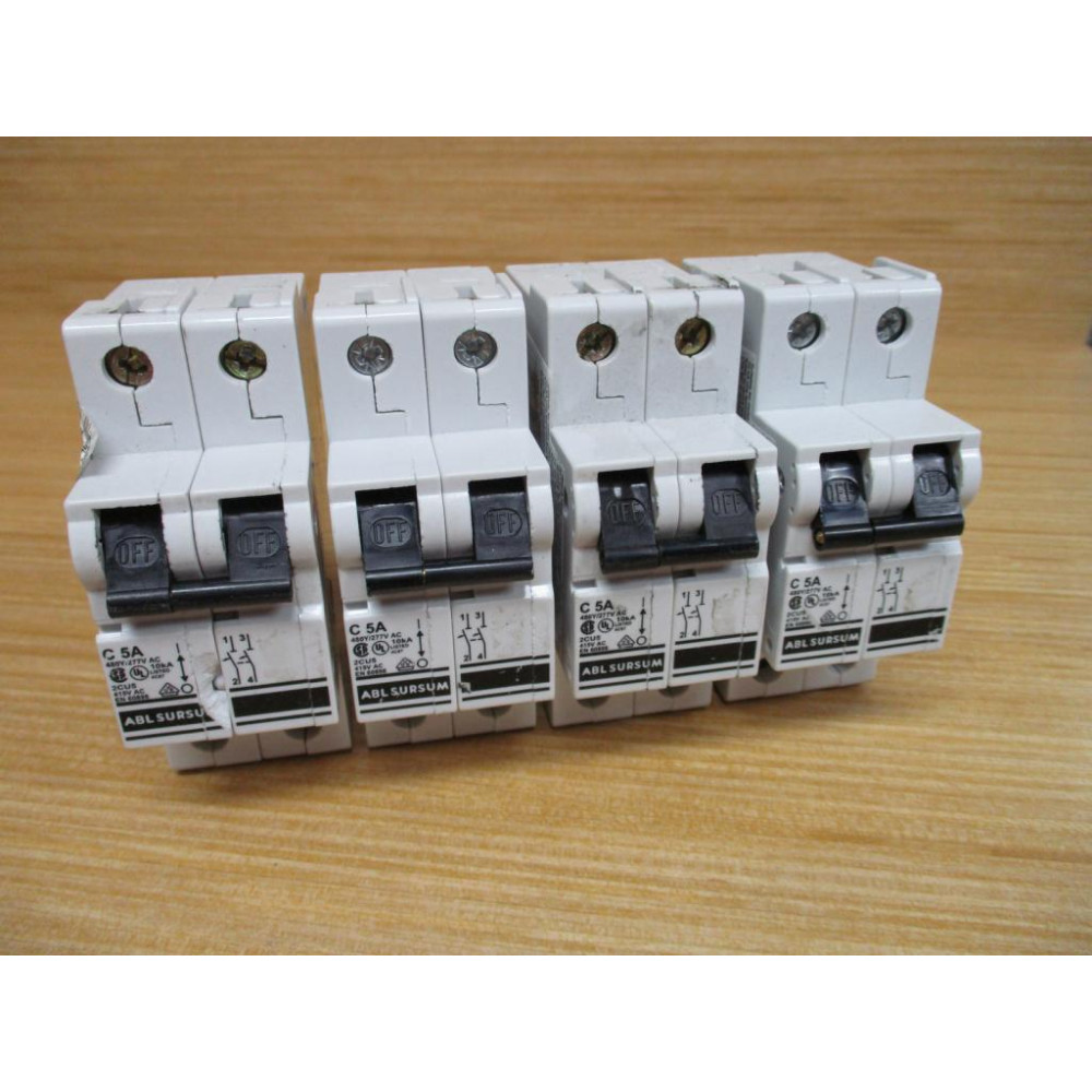 ABL Sursum 2CU5 5A Circuit Breaker 2CU5-C5A (Pack of 4) - Used