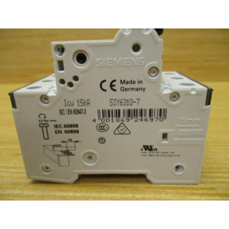 Siemens 5SYS6310-7 10A Circuit Breaker 5SYS63107 - Used