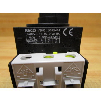 Baco 172000 Disconnect Switch WHandle & Knob - New No Box