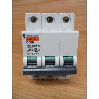 Merlin Gerin 24540 Square D Breaker 16A MG24540 Schneider WO DIN Clips - Used