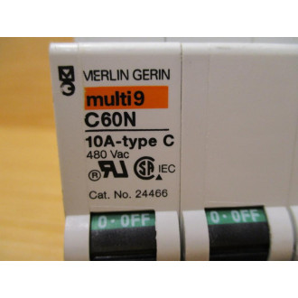 Merlin Gerin 24466 Square D Breaker 10A MG24466 Schneider WO Clips (Pack of 6) - Used