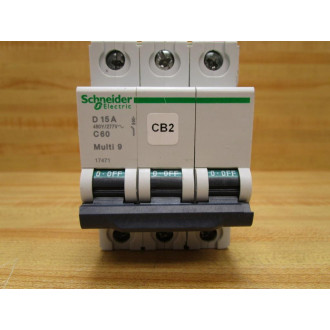 Schneider 17471 Merlin Gerin 15A Circuit Breaker Square D MG17471 - Used