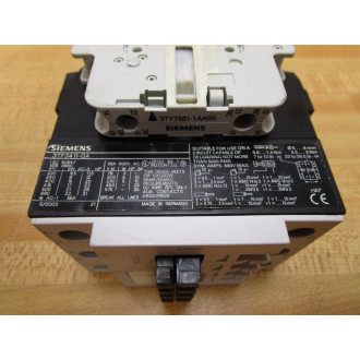 Siemens 3TF3411-0A Contactor 3TF34110A W3T7561-1AA00 - Used