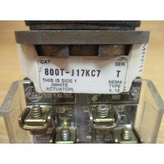 Allen Bradley 800T-J17KC7 Selector Switch W (2) 800T-XA - Used