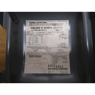 Square D HU361 Switch HU-361 Series D1 - New No Box