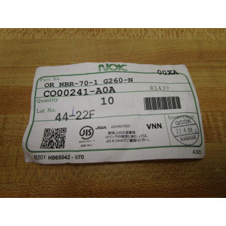 NOK OR NBR-70-1 G260-N O-Ring CO00241-A0A (Pack of 10) - New No Box