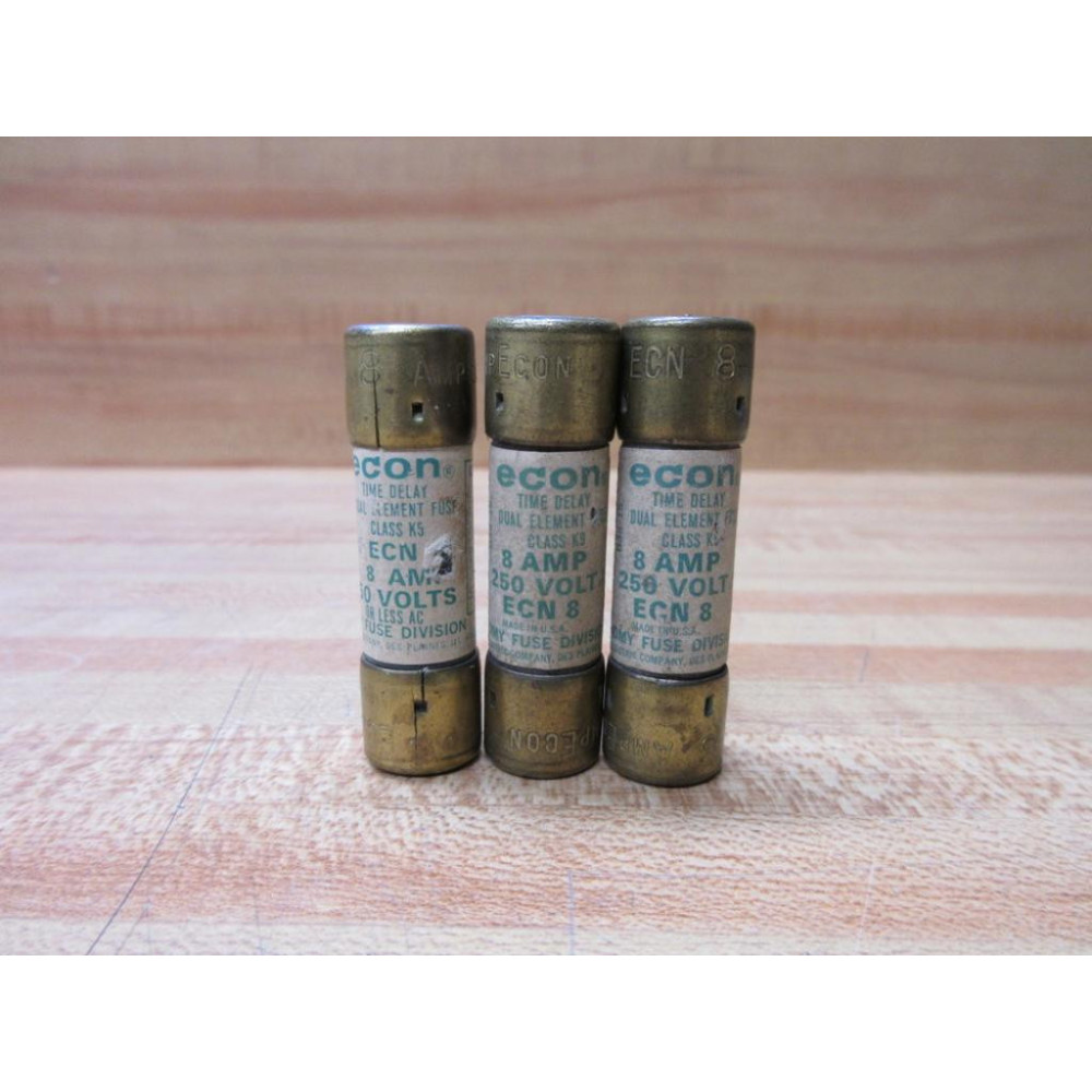 Economy Fuse ECN-8 Econ Fuse ECN8 (Pack of 3) - New No Box