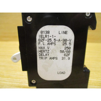Airpax IELR1-1-62F-25.5-A-90-V 25.5A Circuit Breaker - Used