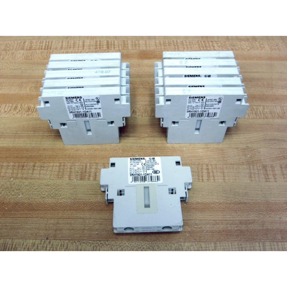 Siemens 3RH1921-1DA11 Contact Block 3RH19211DA11 (Pack of 11) - Used