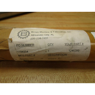 Brown Machine 348803-598 Shaft 1246280 - New No Box