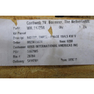 WEG WH.117234 Motor WH117234