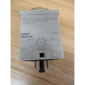 Omron H3CR-A8 Timer 1.2S-300H, 100-240VAC, 100-125VDC - New No Box