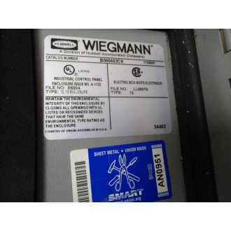 Hubbell Wiegmann B060403CH Enclosure With Terminal Blocks 4 Knobs