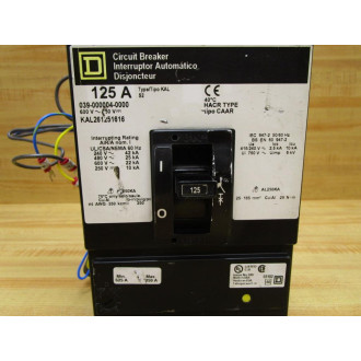 Square D KAL261251616 125 Amp Circuit Breaker Interruptor - Used