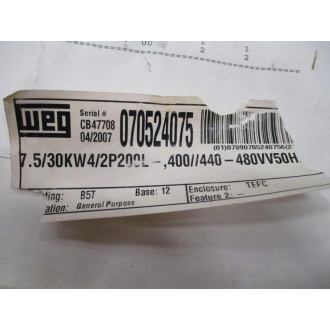 WEG WH117241 Motor 070524075