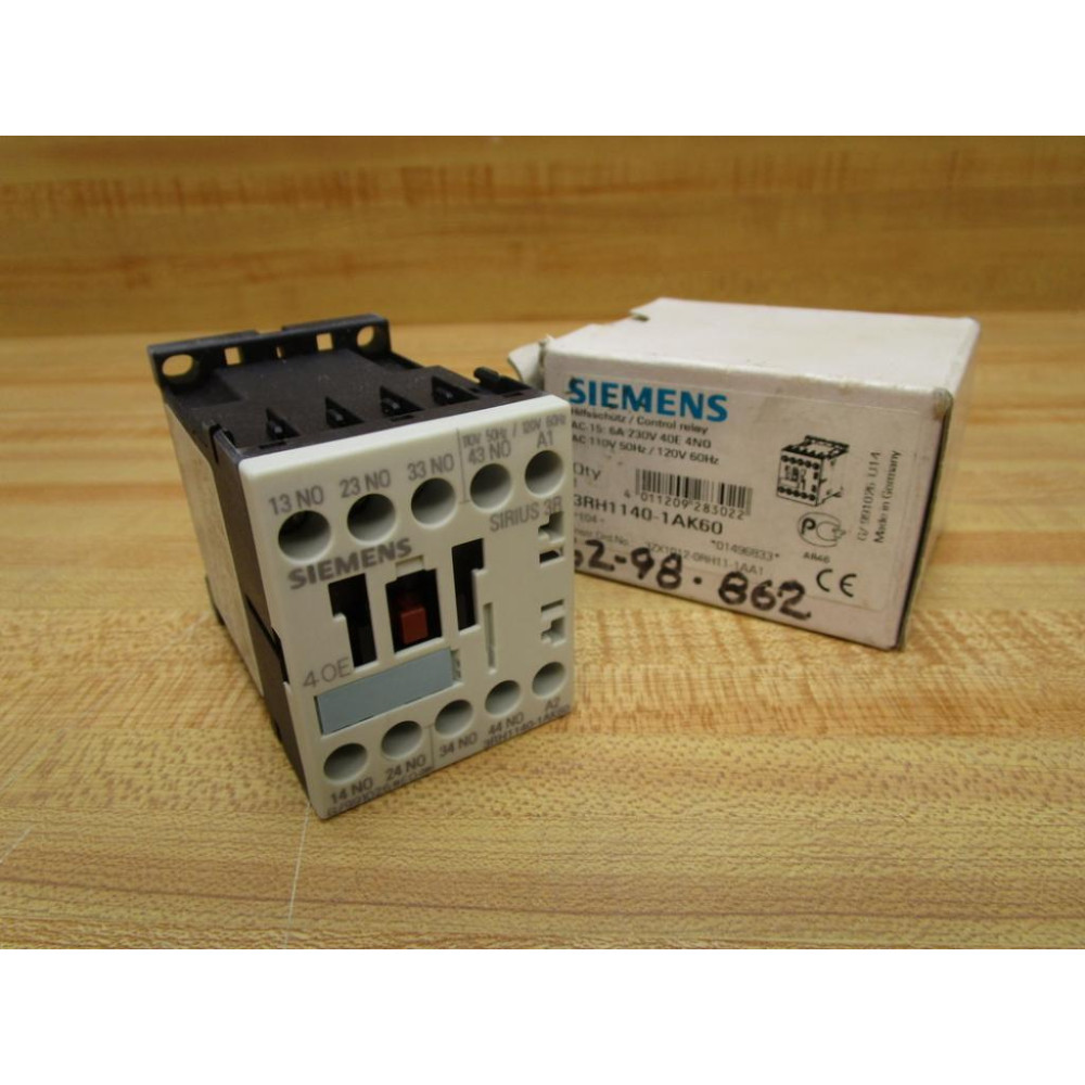 Siemens 3RH1140-1AK60 Control Relay 3RH11401AK60