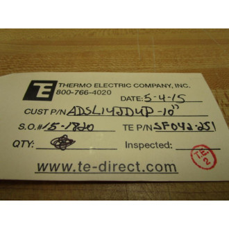 Thermo Electric ADSL14JDUP-10" Thermocouple  SF042-251 - New No Box