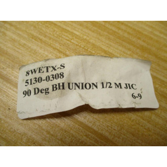 Parker 8WETX-S 12" Union Elbow 8WETXS - New No Box