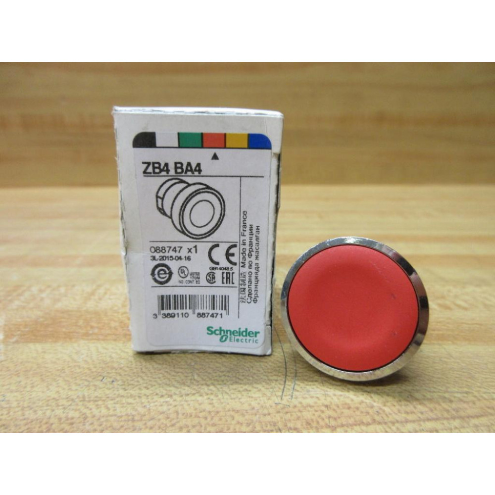 Telemecanique ZB4BA4 Schneider Red Flush Button