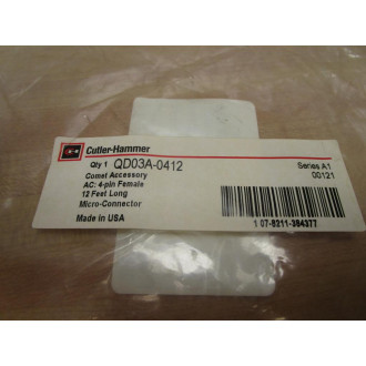 Cutler Hammer QD03A-0412 Comet Accessory Micro-Connector Cable QD03A0412