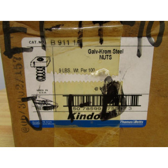 Thomas And Betts B911 14 Galv-Krom Steel Nuts B91114 (Pack of 31)
