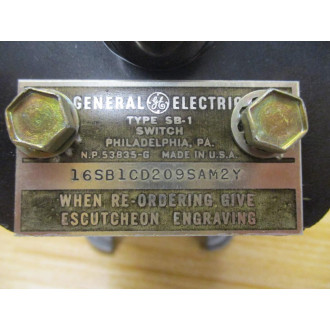 General Electric 16SB1CD209SAM2Y GE Control Switch - New No Box