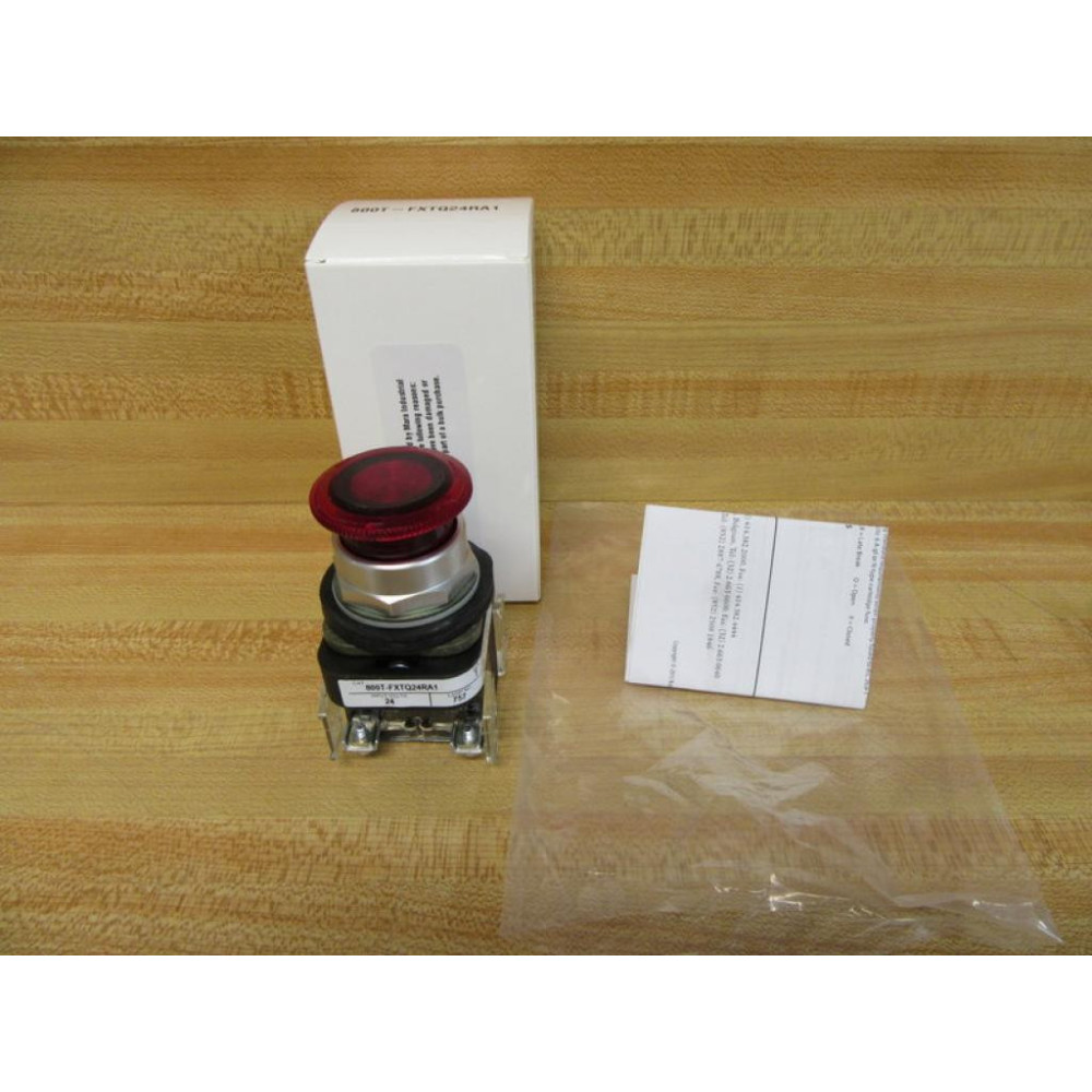 Allen Bradley 800T-FXTQ24RA1 Red Button WO E-Stop Legend