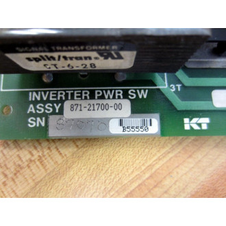 KT Kearney Trecker 871-21700-00 Inverter Power Switch Assy 8712170000 - Used