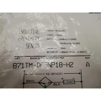 Allen Bradley 871TM-DF3NP18-H2 Inductive Proximity Sensor 871TMDF3NP18H2