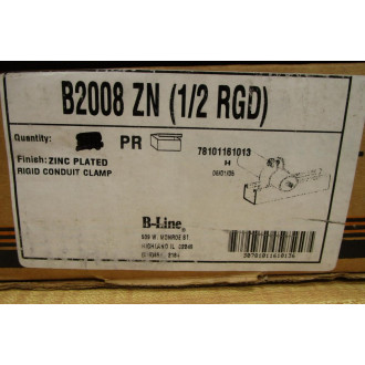 CooperB-Line B2008ZN Conduit Clamp 12" WHardware B2008 (Pack of 108)