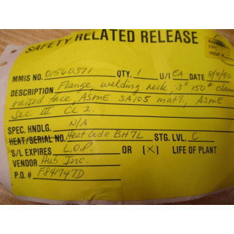 Ladish 3" 150 WN RF A105 Flange 01560371 - New No Box