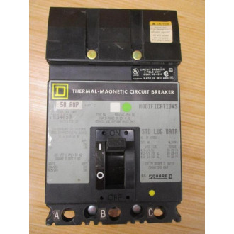 Square D FA34050 50A Thermal-Magnetic Circuit Breaker - New No Box