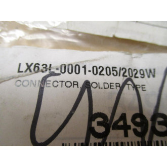 ITT Cannon LX63L-0001-02052029W Angle Plug Connector LX63L00102052029W