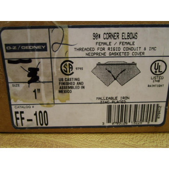 O-ZGedney FF-100 1" 90° Corner Elbow FF100 WCover (Pack of 4)